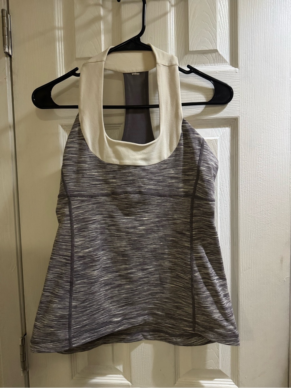 lululemon athletica Heather Gray Tank with White Neck Trim
